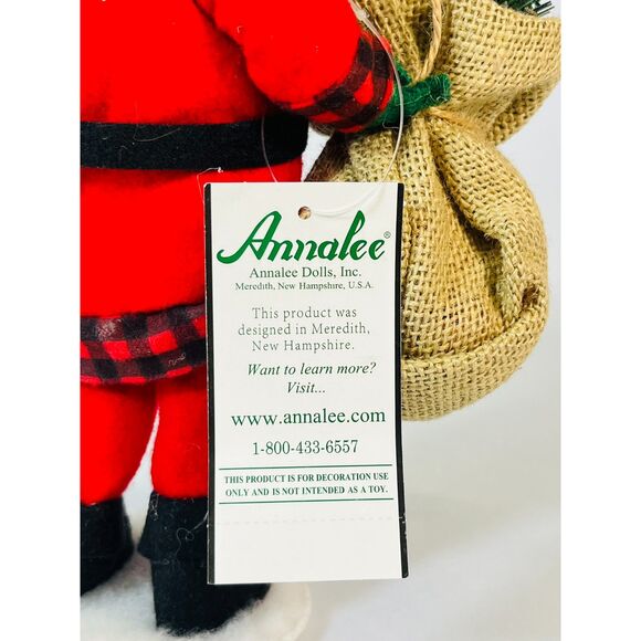 New Annalee Dolls 9" Mountain Santa Claus Felt Outfit Burlap Sack Painted Face - Picture 5 of 6